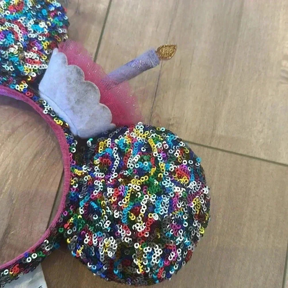4/$25 Disney Parks Disneyland Birthday Minnie Ears Sequins Pink - Picture 3 of 4